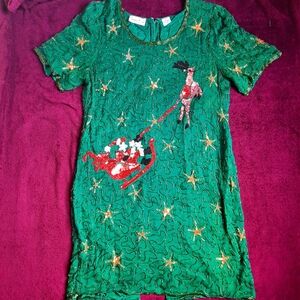 Vintage Lawrence Kazar 1X Beaded Silk Holiday Dress